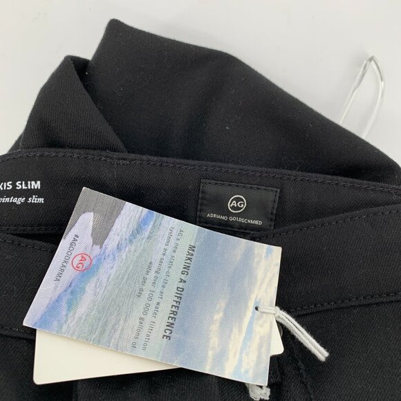 AG Adriano Goldschmied Alexxis jeans slim straight black denim distressed new 31 - Picture 8 of 9
